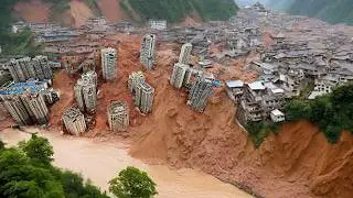 China in Turmoil: Sichuan Slammed by Floods and Landslides &mdash; Buildings Collapse, Roads Crushed