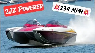 2JZ Powered Eliminator 134MPH #2jz #boosted #boat
