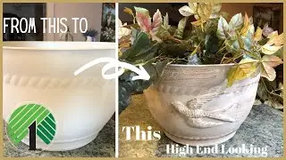 See How I Turned This Dollar Tree Planter Into A Beautiful Piece Of High End Looking Decor