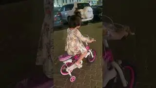 My tanu 1st cycling 🚴 by herself  # Dubai life # my princess