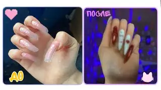первый раз наращиваю ногти на типсы/ новогодний маникюр🎄