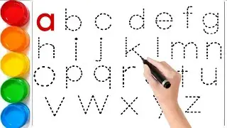 Small letter alphabet A to Z with number 123445678 drawing and colouring // Abcdefghijklmnopqrstuvwx