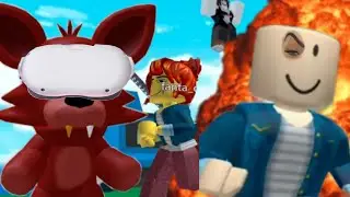 jugando ROBLOX con VR con mis AMIGAS |natural disaster #metaquest2 #quest2 #metaquest #roblox #vr