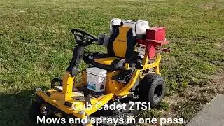 Cub Cadet ZTS1 mows and sprays in one pass