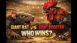 GIANT RAT vs GIANT ROOSTER &mdash; Who Wins?? #rat #rooster  #GiantFight  #epicbattle #MonsterFight