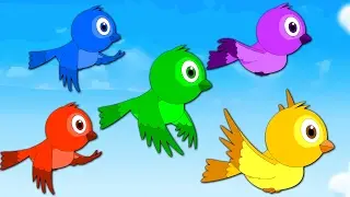 Five Little Birds | Children's Nursery Rhyme With Lyrics | Songs for Kids