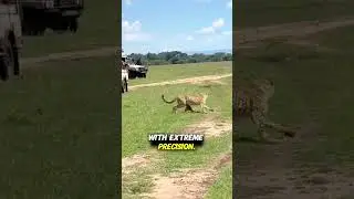 Cheetah Chases Down a Jackal in the Open Plains #shorts