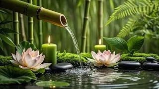 Relaxation Music: Bamboo Water Fountain + Healing Piano 🌿 Sleep Music, Meditation and Nature Sounds