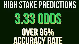 Football Predictions Today. High Stake 3.33 Odds. Bet tips.