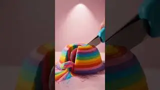 Cutting a Rainbow Cake&hellip; But It&rsquo;s Kinetic Sand?! 🎂🌈 So Satisfying!