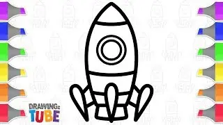 Glitter Toy Rocket Drawing And Coloring For Kids⭐️🌎🚀 | Rocket Ship | Drawingz Tube