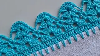 Bico de croche em pano de prato #843