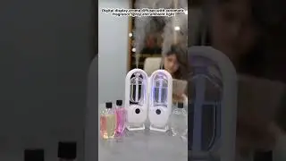 Digital display aroma diffuser with automatic fragrance spray and ambient light