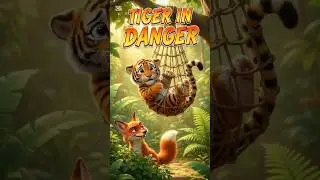 Tiger TRAPPED! 😱 Fox Saves Him! 🦊🐯 New Best Friends? #Shorts #tiger #fox #usashorts