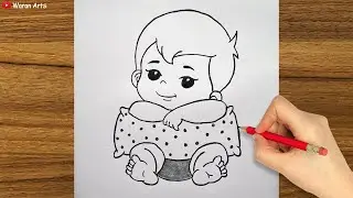 How to draw a cute baby boy || Cute baby drawing easy step-by-step || Pencil Drawing for Beginners