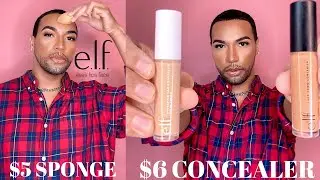 NEW E.L.F $6 CONCEALER & $5 CAMO SPONGE REVIEW | ZEUS ANTONIO