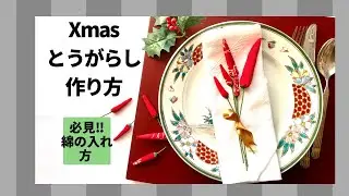 布の手作り唐辛子　思わずウナる‼︎簡単キレイ　目から鱗！プロならではの３つのわざを伝授‼︎ “とうがらし”のテーブルセッティング　簡単手作り　ちりめん細工小物　ピンクッション、アクセサリーに
