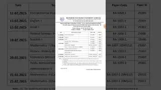 Mdu dde 1st sem date sheet #mdulatestupdate #exam #mdupapers