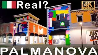 Ideal city, Palmanova 🇮🇹, nine pointed start shaped fortress - walking in January 4K