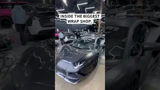 Inside The Biggest Car Wrap Shop.. #lamborghini #cars #carwrapping #vinyl #shorts #shoptour #viral