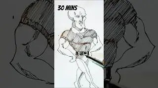 Pendrawing Squidward Sigma 10secs,30secs,5mins,30mins, 1hr,2hrs #drawing #shorts #spongebob #memes