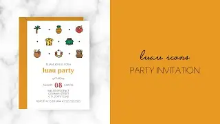 Luau Icons Party Invitation