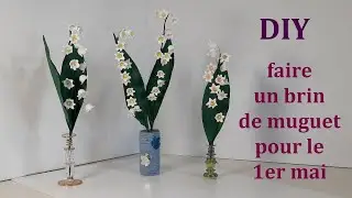 Tuto : brin de muguet 3D en papier : DIY paper flowers : How to make a lily of  the valley