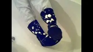 Messy black boots