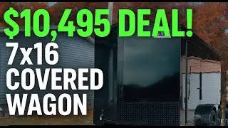 7x16 Covered Wagon Enclosed Trailer &ndash; 7K, XXXT UTV Package, Black | Best Cash Price $10,495