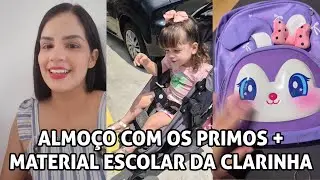 Almoçamos fora com as crianças + comprando material escolar da Clarinha!!!