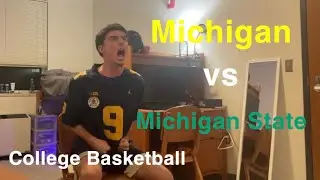 Michigan Fan Reaction - #3 Michigan vs #7 Michigan State College Basketball! MOVE US UP!!!