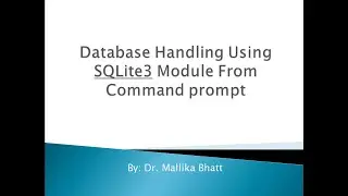SQLite Commands| Command Prompt | Create Database | Dump a Table