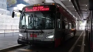 SF Muni 2013 New Flyer XDE40 #8741 on Route 5 Fulton - Full Route Outbound to Fulton & 8th Ave
