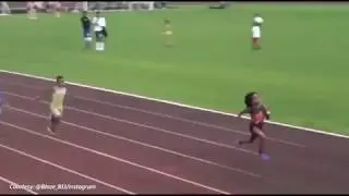 Cậu nh&oacute;c 7 tuổi chạy như Usain Bolt