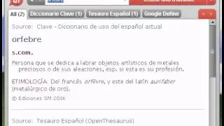Definici&oacute;n de orfebre