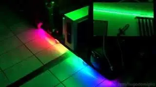 Fitas de LED RGB controle por música, efeitos e gaveta automática