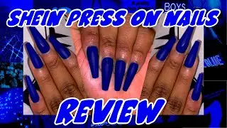 SHEIN PRESS ON NAILS | REVIEW | NAVY BLUE VIBES💙