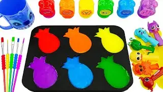 Asmr Video-Making Rainbow Sprunki Pineapple Clay,Mixing Color 6 Slime Sprunki Finger Form Candy ASMR