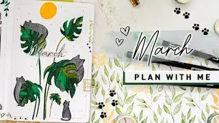 PLAN WITH ME | March 2023 Bullet Journal Setup 🐾🌿