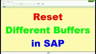 How to Reset different Buffers in SAP
