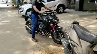 Kawasaki Z800 full system Akrapovic exhaust is too Loud 🔥! #akrapovic ! #Z800 !#inline4exhaustnote