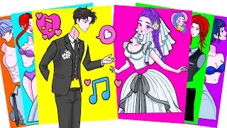 KPOP DEMON HUNTERS Wedding - HUNTRIX RUMI and SAJA BOYS Love Story | Sticker Book DIY