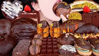ASMR DUBAI CHOCOLATE CHEWY COOKIE ICE CREAM DESSERT MUKBANG 두바이쫀득쿠키 초콜릿 먹방 ドバイチョコ餅 咀嚼音 EATING SOUNDS