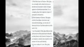 Top 10 Comedies of William Shakespeare According to ChatGPT