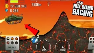 Hill Climb Racing TANK In VOLCANO Road Gameplay video tank vehicle on Volcano road 🛣️
