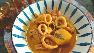 Resepi kari sotong, mudah sekali | Very easy squid curry recipe.