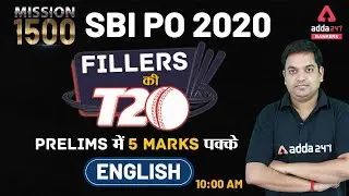 MISSION SBI PO 2020-21 | SBI PO English Fillers T20 | Prelims में 5 marks पक्के  #Adda247