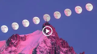 Moon timelapse Aiguille Midi Chamonix 4K