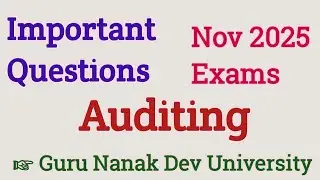 Auditing Important Questions | BCom | Guru Nanak Dev University | Nov 2025 Exams