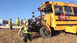Children injured in school bus crash